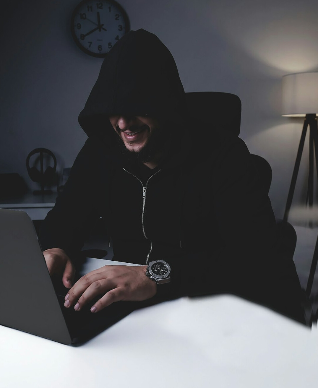 programmer coding at desk